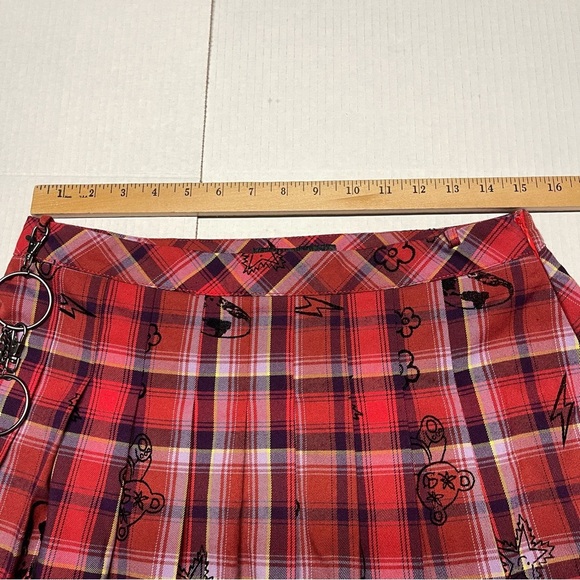 Urban Outfitters Red Plaid Skater Skirt - Picture 7 of 11